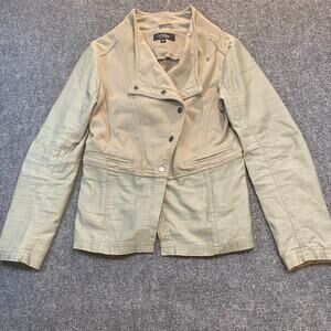 Coffee Shop New York Women's Size Medium Beige Button Up Jacket Coat